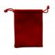 Silkscreen Custom Velvet Pouch , TUV Velour Flannel Drawstring Bag