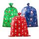Large Plastic Gift Wrap Bags / Santa Claus Sacks With Name Tag Card And String