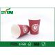 Red Color Single Wall Paper Cups / Disposable Paper Cups With Lids , SGS FDA Certification