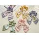 Floral double bow scrunchie girls lady rubber band high appearance horizontal tie hair rope streamer headstring