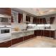 High Gloss Lacquer MDF Kitchen Cabinets Blum / Dtc Hardware With Countertop Sink / Faucet