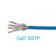 Ethernet SSTP Each Pair Shielded Cat7 Network Cable Copper Pass Fluke Blue