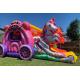 Kids Party Princess Carriage Bounce House With Slide Commercial Inflatable Bouncer Castle For Girls