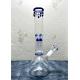 Custom 16 Inches Percolator Glass Water Bongs 8mm Thickness With Black Downst