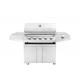 New arrival silver 430 stainless steel slow 5 burners zinc alloy knobs gas BBQ grill