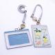 Embroidery PU Leather Card Holder Office Work Name Badge Cover Retractable Lanyard