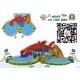 Colorful Amazing Inflatable Water Park Rental With Double Slides