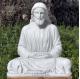 White Stone Carvings Sitting Jesus Statue Marble Sculpture Life Size Catholic Religious Statues Outdoor