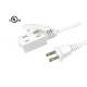 Two Prong Household UL Approved Power Cord 2 Outlet Extension Plug Cord With