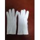 white color nylon Masonic gloves with a press fastener at the wrist