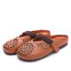 S066 Boutique retro hand-carved hollow women's shoes, leather feet, velcro, flat sandals