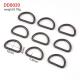 1/2 Matte Black D Rings Semi-Circular D Shape for Bags Purse Clothes Lanyard Leather