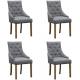 Upholstered Dining Chairs With Arms , Button Tufted Accent Chair Fabric Modern