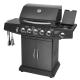 5 Burners And Side Burner Gas BBQ Grill With Gast Iron Hotplate And Enamel Hoods