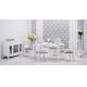 Simple Lines Contemporary Dining Room Furniture Beautiful Pure White Color