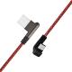 L U Shape Fast Charging Phone Cable Type C Fashionable Nylon Braided Red Color
