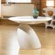 Fiberglass Oval Shaped Coffee Side Table Living Room Tea Table White Color