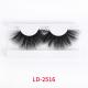 Natural Black 3d 25mm Mink Lashes , Reusable 3d Strip Lashes