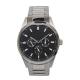 Quartz Chrono Stainless Steel Watches with Minera Glass Lens , black face