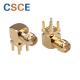 50ohm SMA Female Right Angle Connector , RF Coaxial Connector For PCB Mount