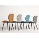 PU Multi Colored Upholstered Dining Chairs Brown Blue Grey