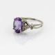 925 Silver Ring  9mmx11mm Oval Purple Cubic Zircon Gemstone Ring (R244)