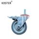 75mm/100mm/125mm Industry Trolley Grey Polyurethane Plastic Caster Wheel with Brake