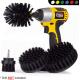 PP Nylon Basic Drill Cleaning Brush Attachment Black 4 Pack