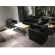Wood Single Leather Sofa , DIOUS Office Reception Seating