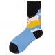 Custom Seamless Plain Knit Happy Colored Cotton Crew Socks Men