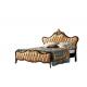 Solid Wood King Size Royal Wooden Design Leather Bed