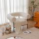 White Cloth Fabric Leisure Chair Filling With 45d High Rebound Sponge