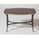 Wood veneer top with Antiique gold edge metal base side table/end table/coffee table for 5-star hotel bedroom