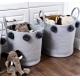 3pcs Set Pompom Decoration Baby Gift Hamper Cotton Rope Round Woven Laundry Storage Basket Without Handle Storage