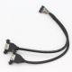 Y Splitter Screw Locking Stud Dual USB 3.0 Type A Female Panel Mount USB Cable with Molex