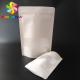 White Doypack Stand Up Coffee Pouches k Kraft Paper Bags With Clear Window / Zipper