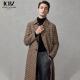 Men's Lapel Overcoat Brown and Yellow Double-sided Woolen Coat for Business Casual