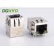 Right Angle shielded 8p8c Communication RJ45 port with Transformer, G/Y