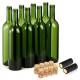 Green Glass Wine Bottle 750 Ml Empty Glass Liquor Bottle Round Shape with Hot Stamping