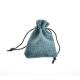 small jute bag blue hemp drawstring burlap with blue rope jewelry bag gift bag gift pouch