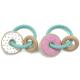 OEM Natural Beech Wood BPA PVC Free Silicone Wood Teether For Toddlers