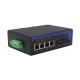 10/100M media converter 2fiber+4RJ45 unmanaged industrial switch with DIN rail for outdoor use