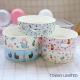  				Pet Porcelain Engaved Printing Cute Dog Bowls Pup Cat Feeder 	        