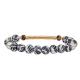 Gold Metal Bar Zebra Stripe Silica Beads Handmade Bracelet Set Stretchy