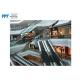 Glass Shopping Mall Escalator Customized Handrail Color Afford 6000 Passengers Per Minute