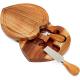 Wooden Heart Cheese Board Set Stainless Steel Knife Cheese Cutting Board Cutlery Cutting Board
