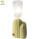 G9 Cactus Flower Resin And Glass Green And Grey Finish Table Lamp For Bedroom