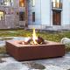 3mm Thick Weathering Steel Square Metal Fire Pit Firewood Burning