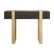 Oak Black Marble Top Console Table With Two Drawers Satin Finish
