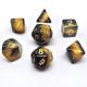 Yellow And Black Marble Resin RPG Dice Desktop Game Dice Set